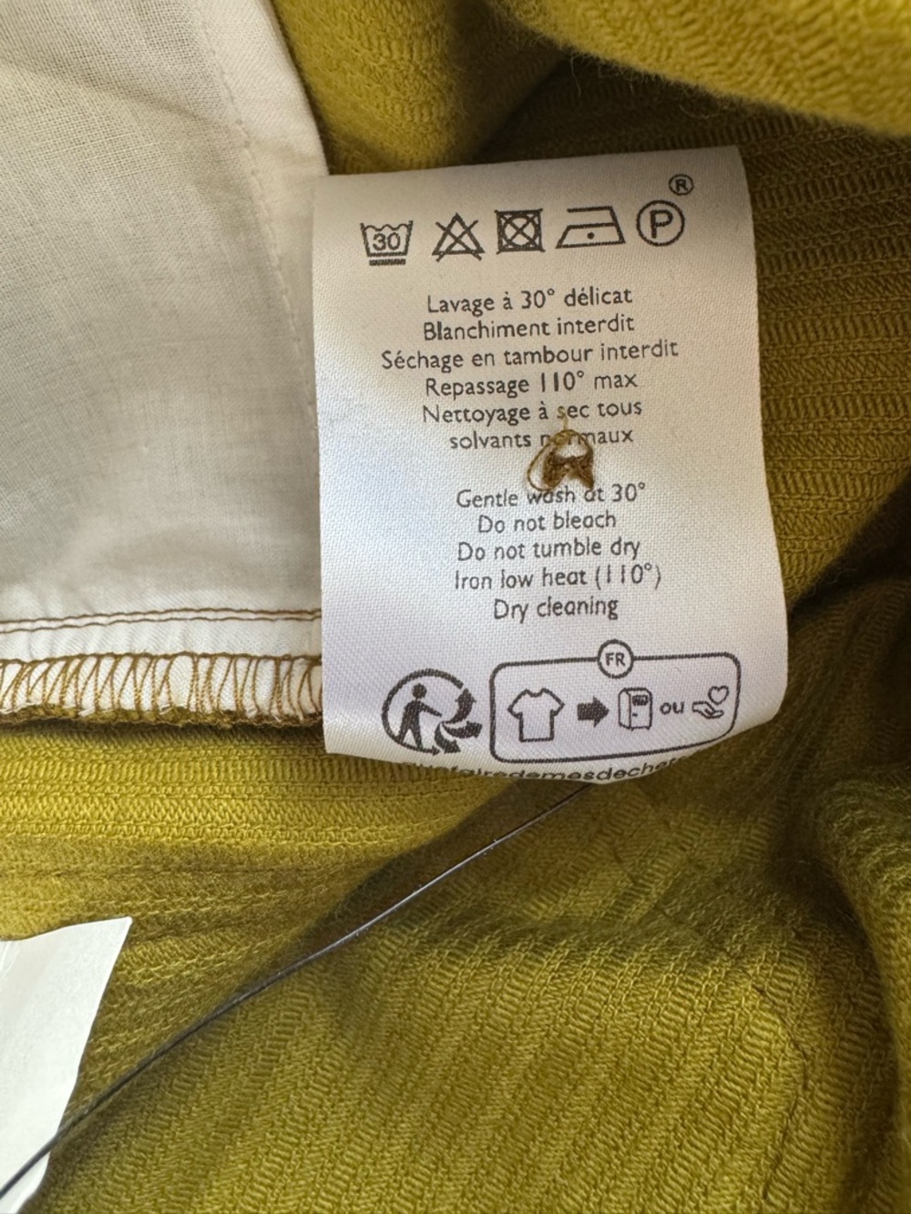 Sezane Le Crop Trousers Meadow Green High Rise Corduroy Pants Wide Leg - Picture 14 of 16